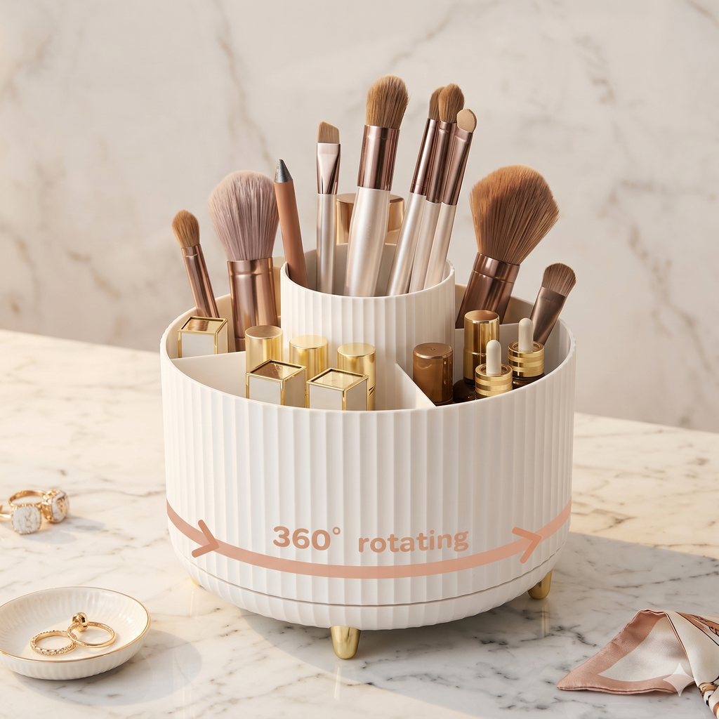 360° Rotating Makeup Cosmetics Organizer for Women